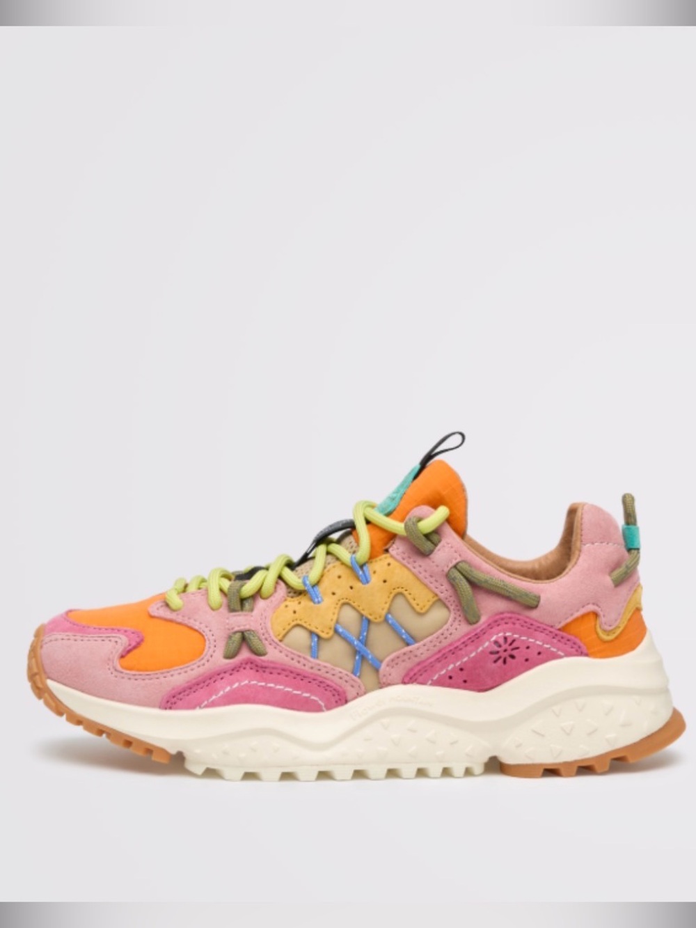 NWT Flower Mountain YAMABUSHI WOMAN Suede and fabric sneakers - Fuchsia-Orange